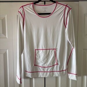Athleta Rash Guard, White Long Sleeve Top